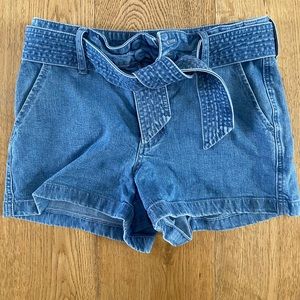 J. Crew Blue Denim Tie-Waist Shorts